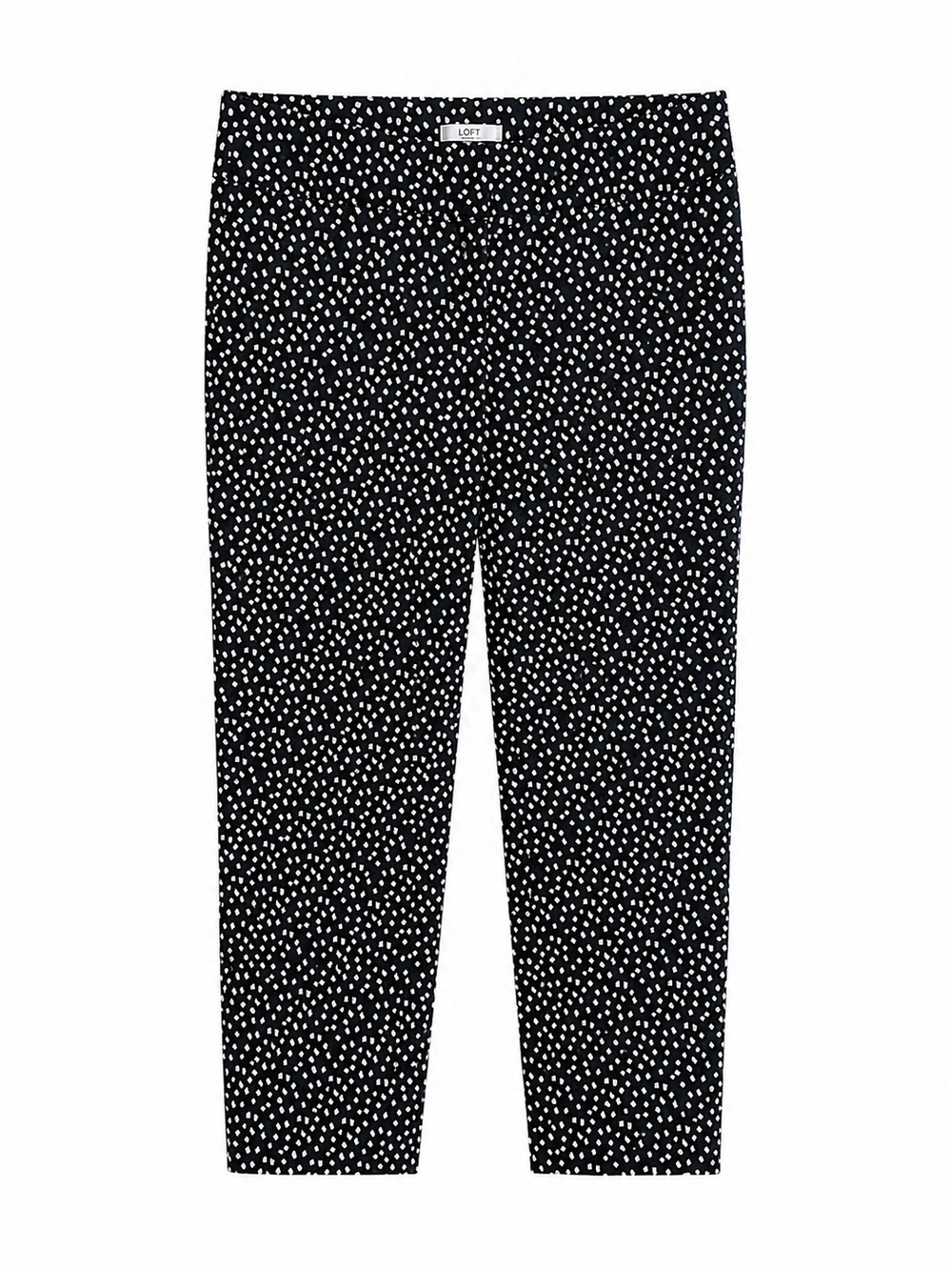 LOFT Black & White Dotted Cropped Pants W/stretch Career Casual Size 4